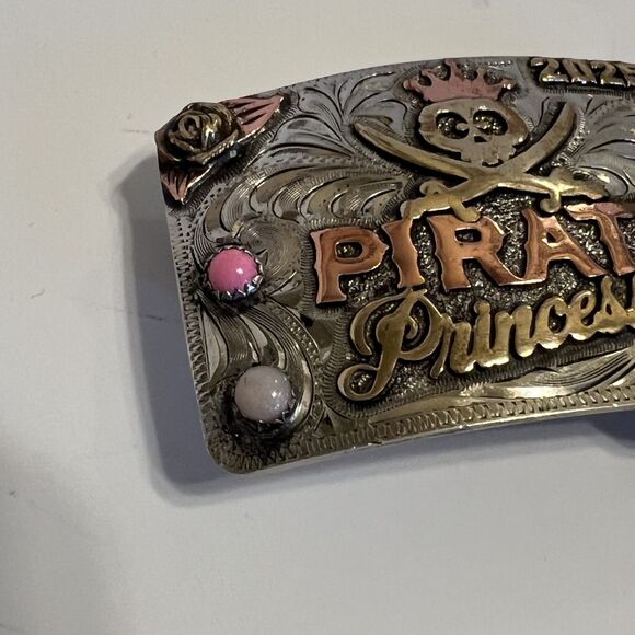 Rowdy Rose Pirate Princess Belt Buckle 2025 Western Cowgirl Skull Custom Pink main image 7
